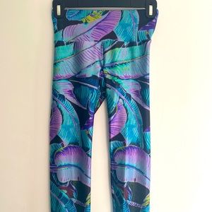 Goldsheep Leggings Purple and Aqua Print